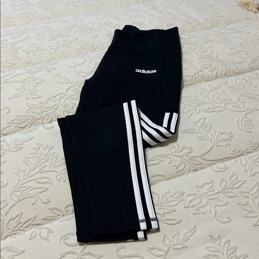 NWOT Adidas Black Tights with White Accents